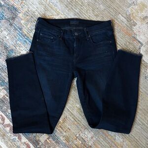 MOTHER Darkwash ankle fray jeans